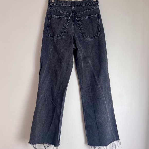 Zara Black The 90’s Full Length Raw Hem Jeans Size 2 - Picture 3 of 8